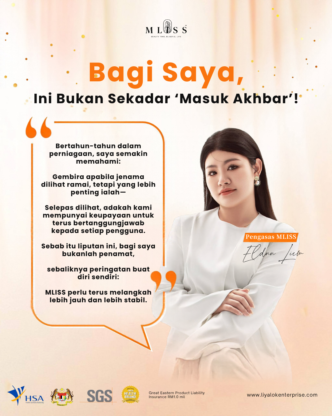 Mesej Pengasas MLISS Eldnn Liew