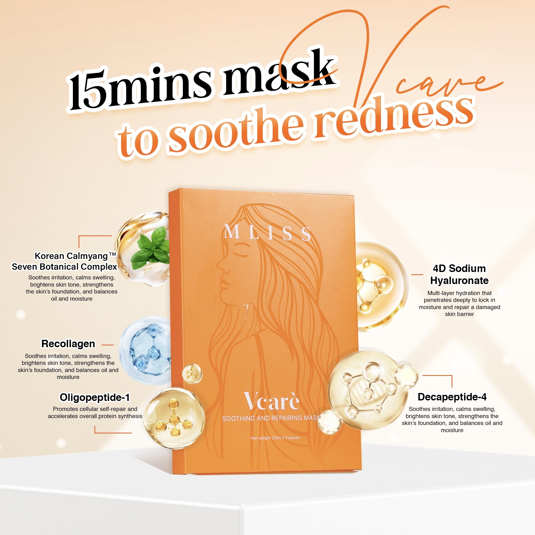 Instant Redness Relief in 15 Minutes with MLISS Vcare Mask