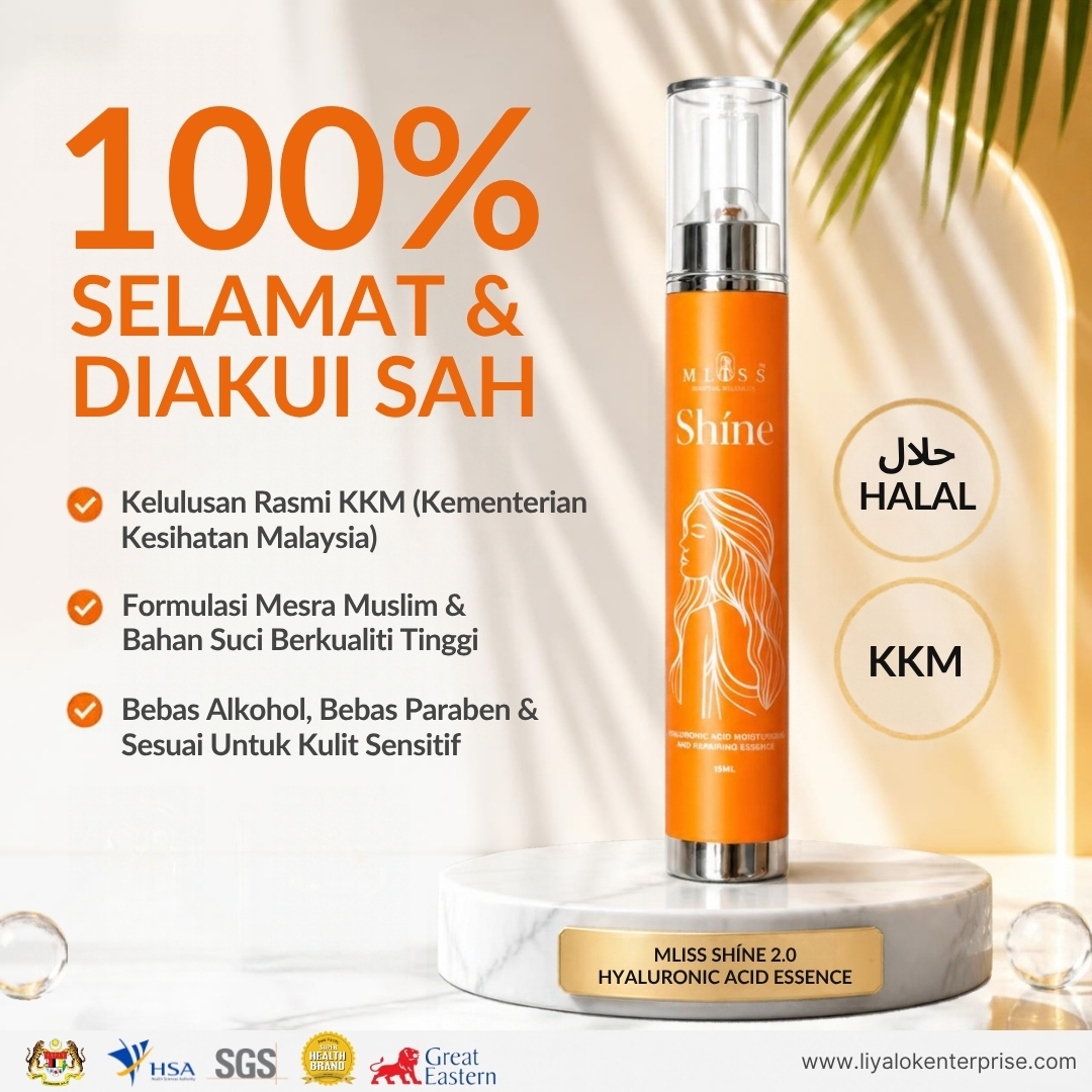 MLISS Shíne Golden Essence Bottle with Official KKM Certification Badges