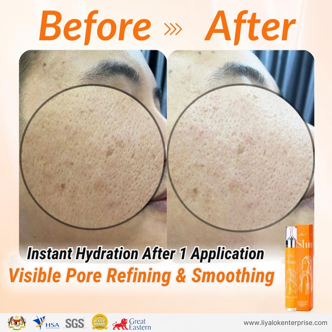 MLISS Shine 2.0 Essence instant hydration and pore refining results after one application