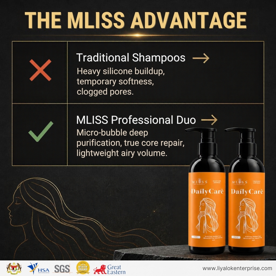 MLISS professional hair care comparison matrix versus traditional silicone shampoos