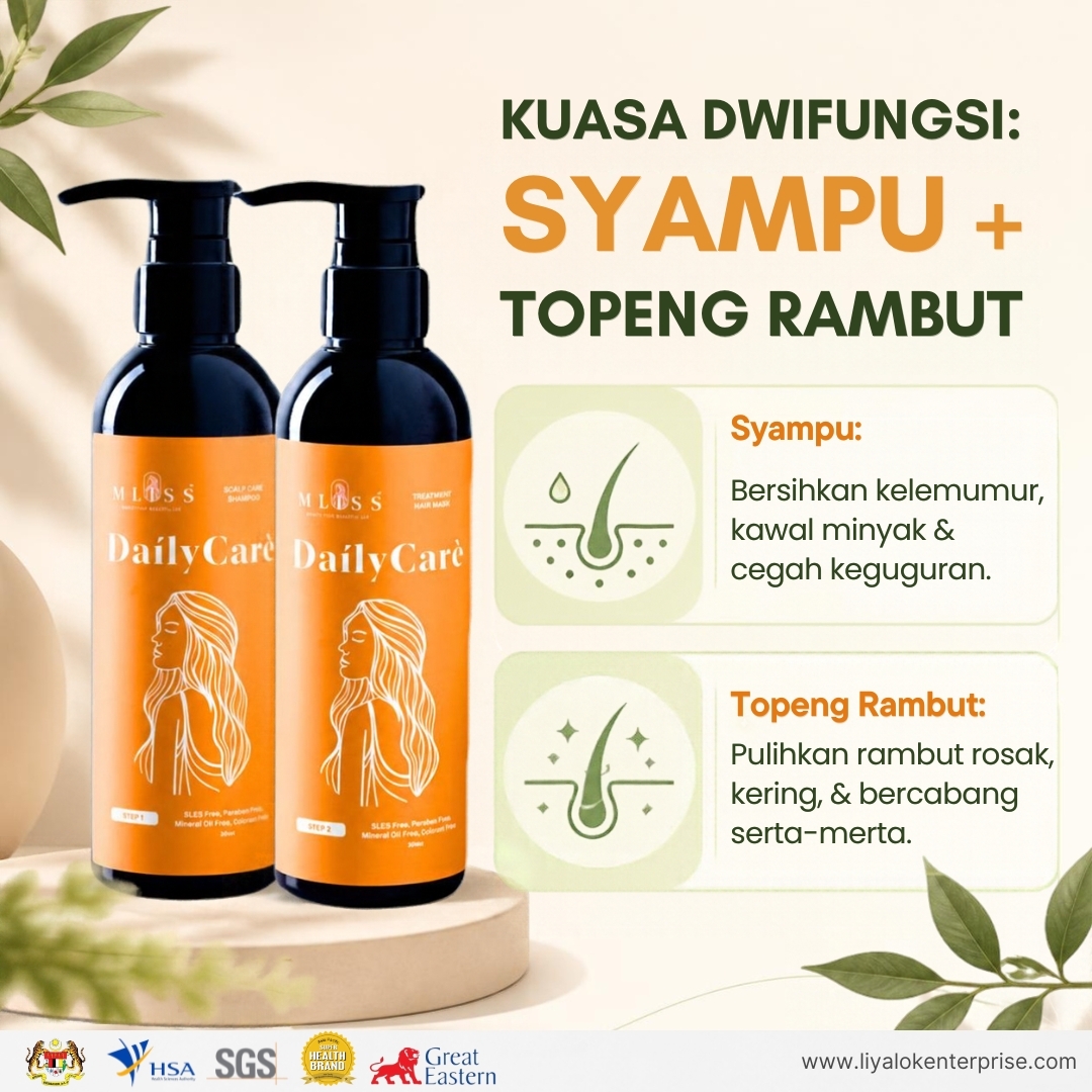 Dwifungsi syampu anti-gugur dan topeng rambut keratin MLISS