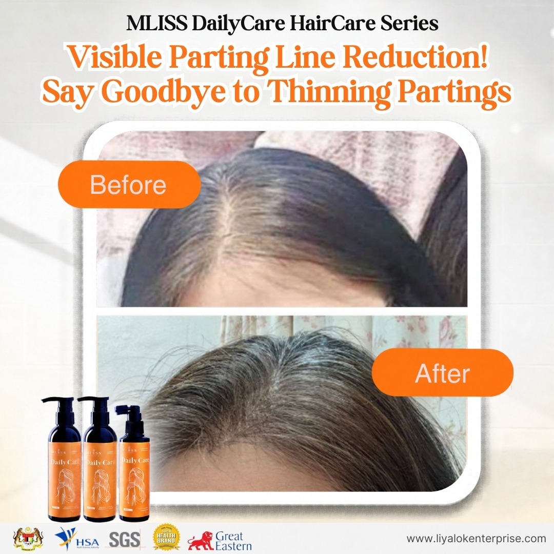 MLISS DailyCare Scalp Tonic - Before and After Hair Parting Densifying Result