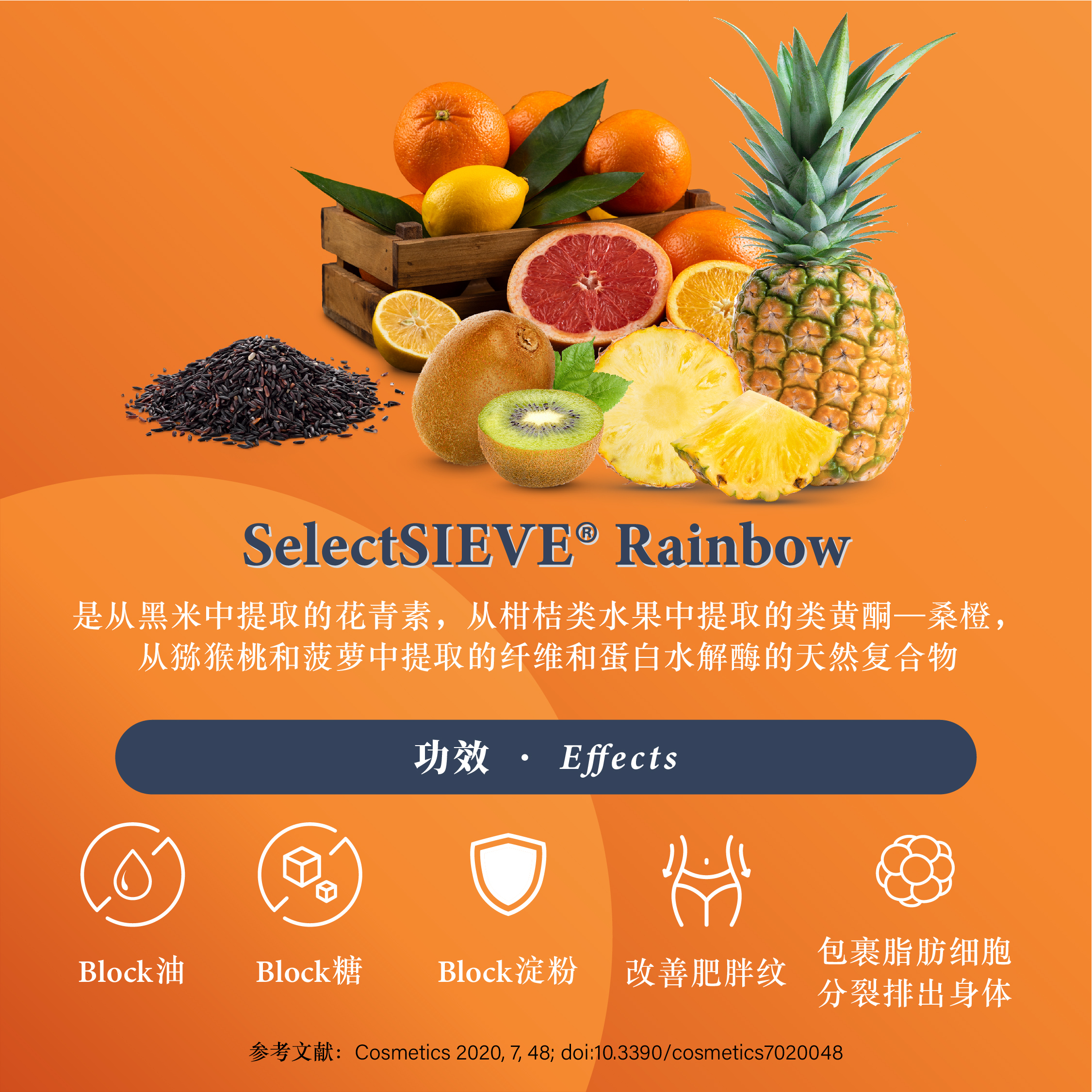 介绍SelectSIEVE® Rainbow配方，展示其在减脂和促进健康中的作用。