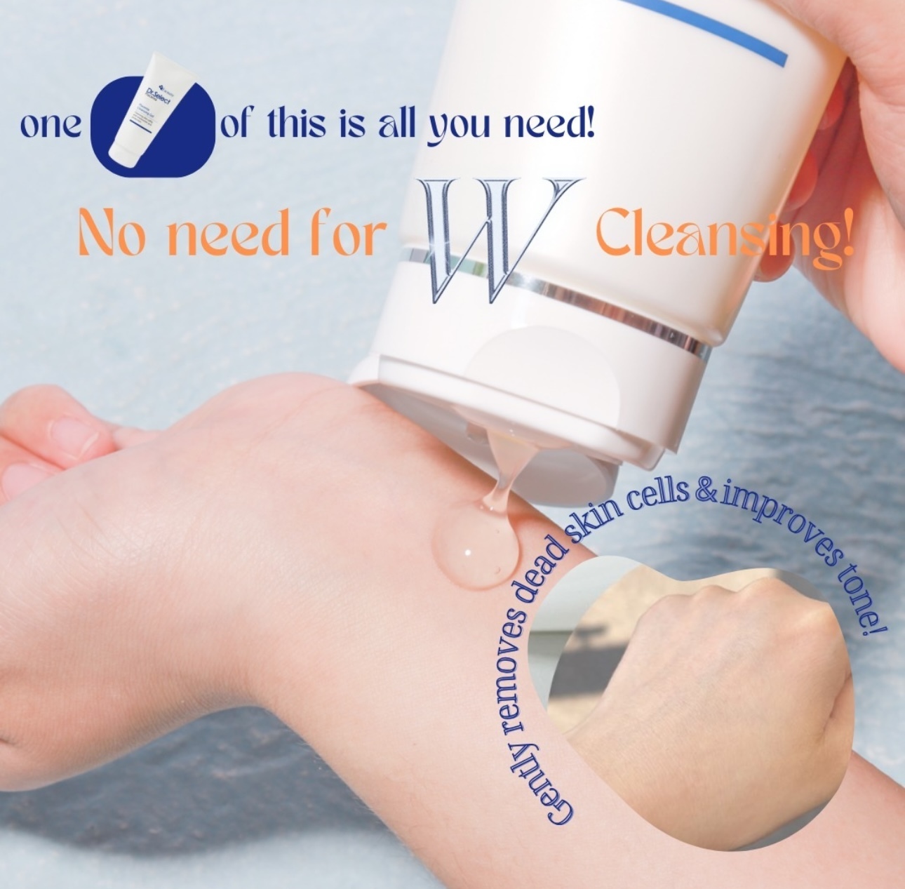 Dr.Select Placenta Cleansing Gel being applied to skin for deep cleansing and hydration
