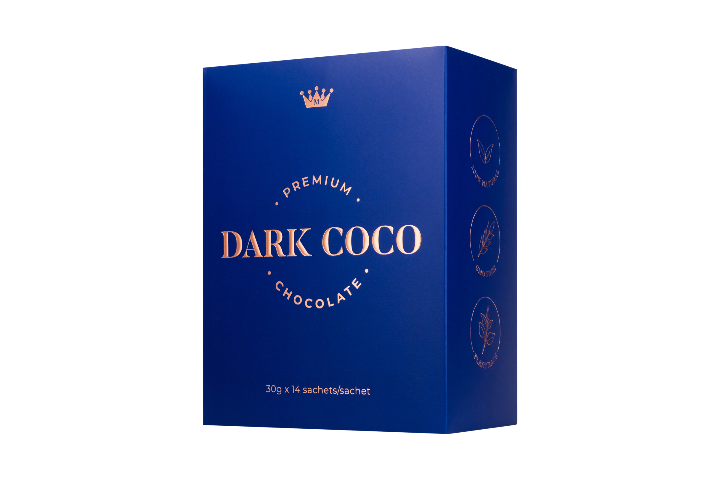Dark Coco产品包装，展示其用于燃脂和代谢平衡的功能。