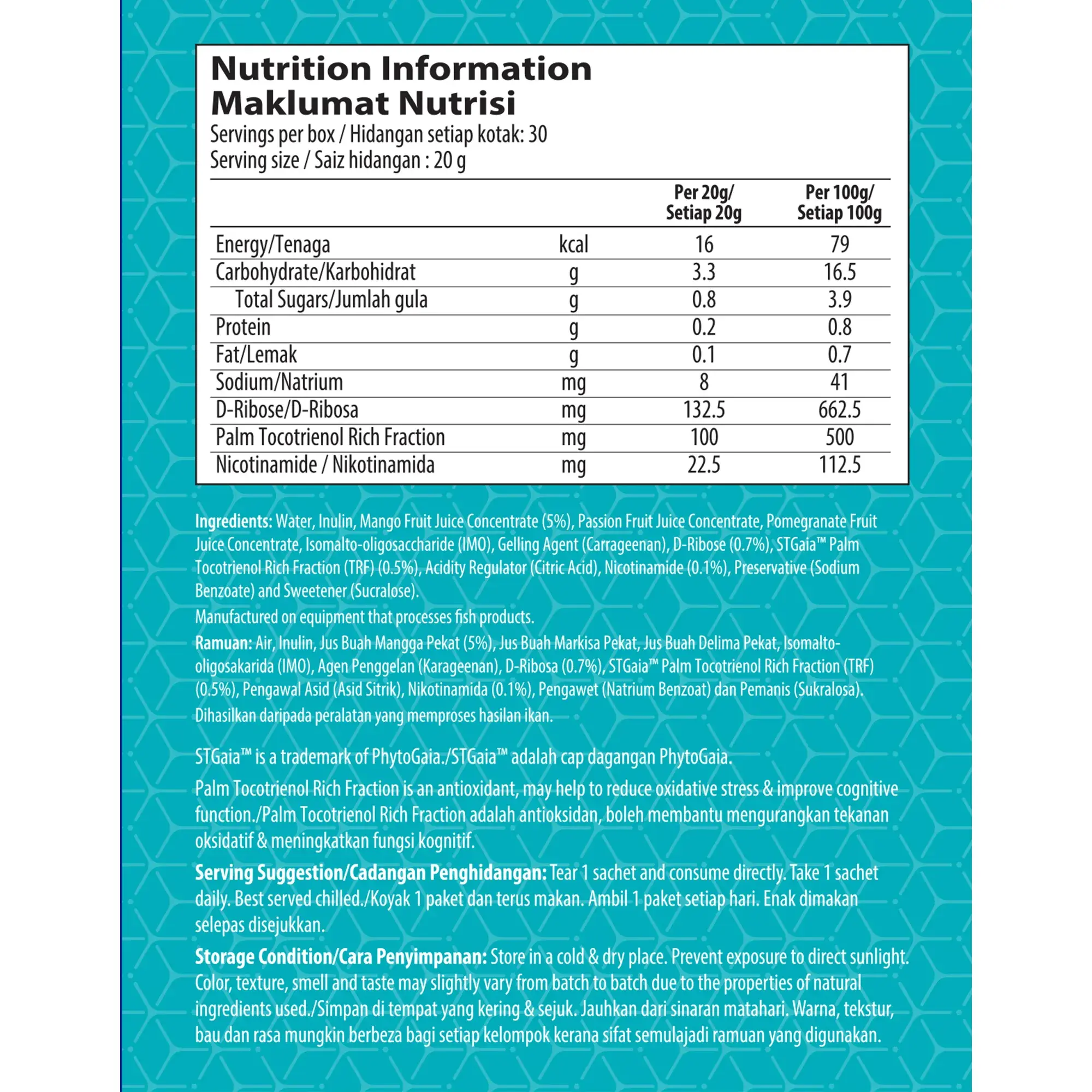 Maklumat Nutrisi dan Formulasi Saintifik Magic NAD+
