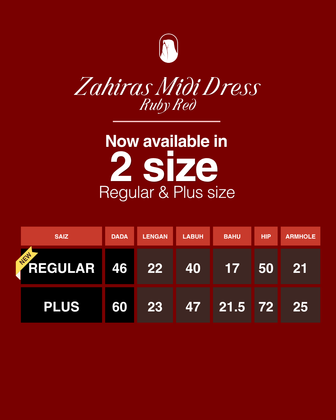 SIZE CHART - Midi Dress 2 Size