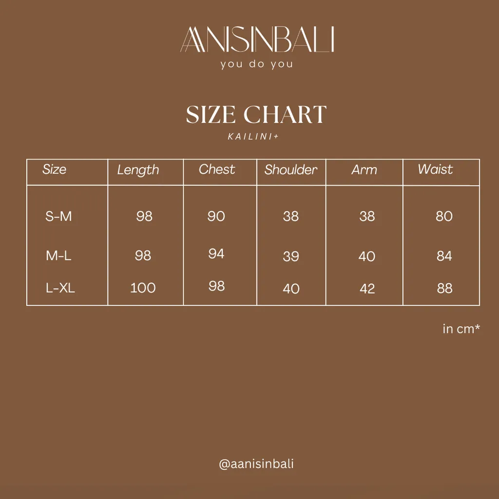 KAILINI+ SIZE CHART