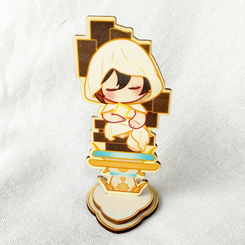 Zhongli-Statue-of-The-Seven-Wooden-Standee