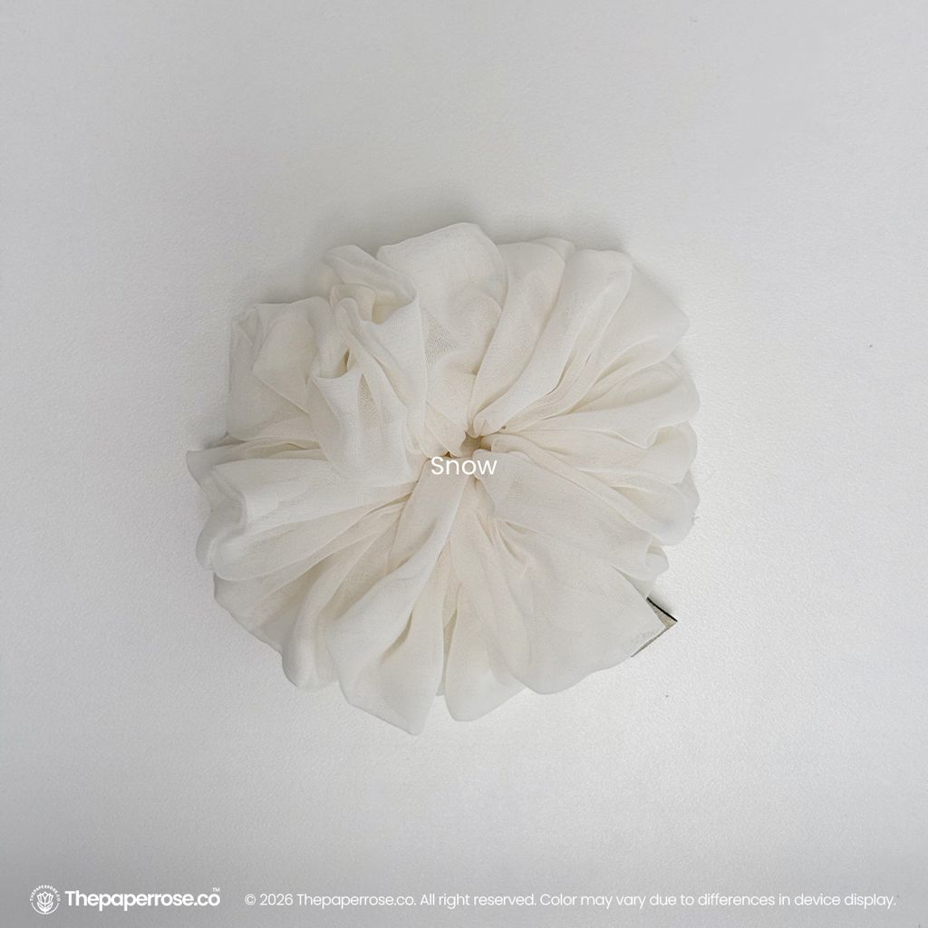 Snow Cotton Scrunchies
