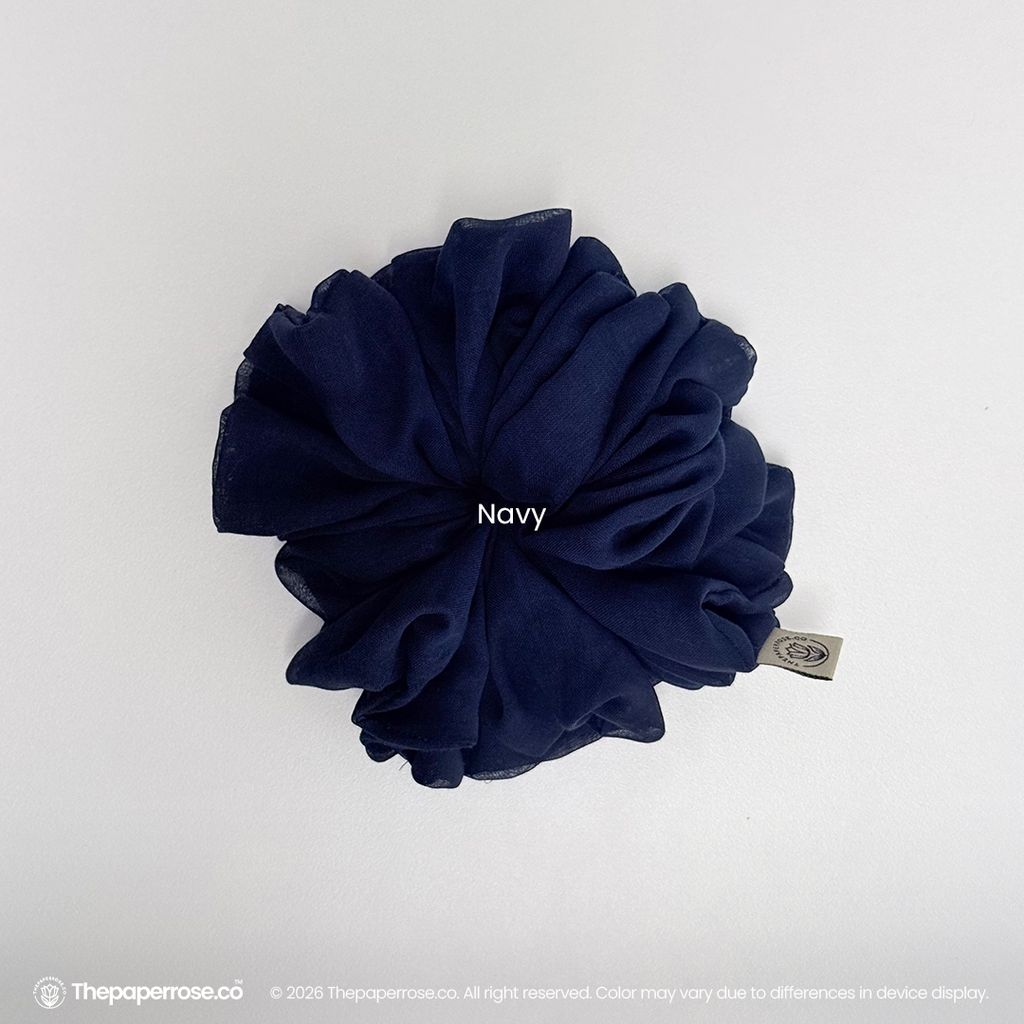 Navy Cotton Scrunchies