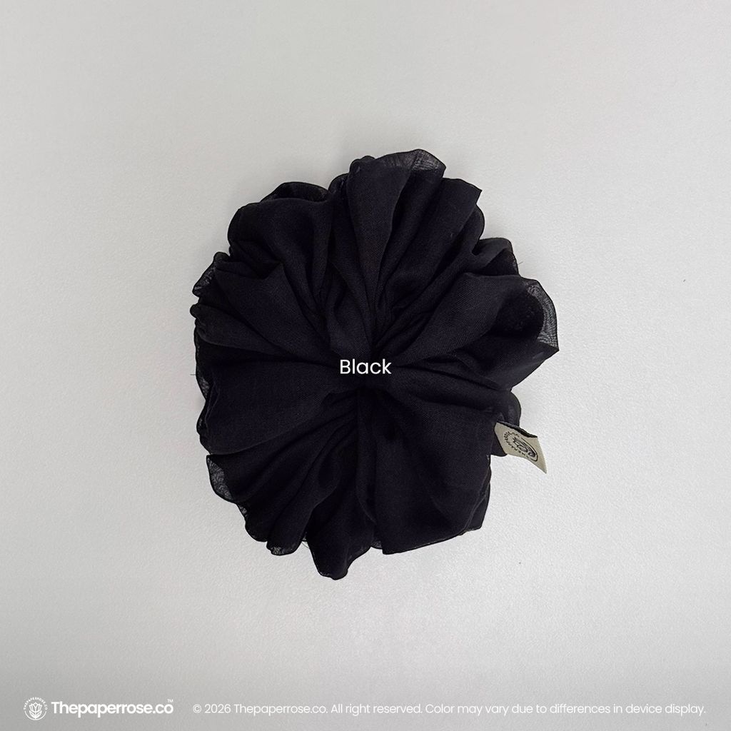 Black Cotton Scrunchies