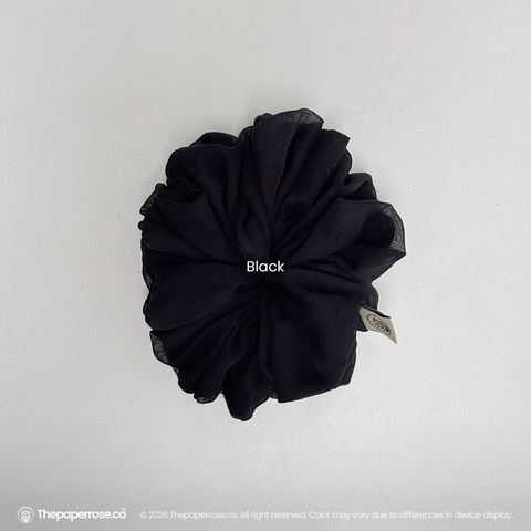 Black Cotton Scrunchies
