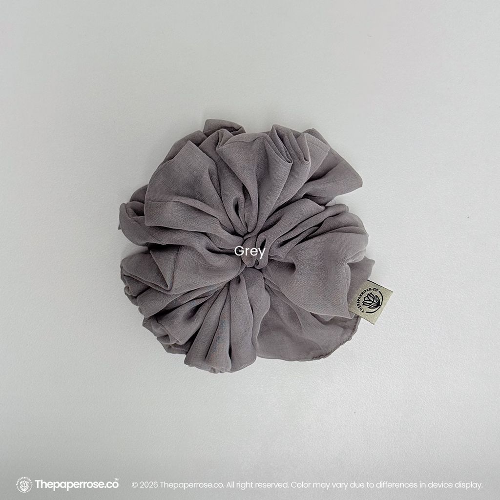 Grey Cotton Scrunchies