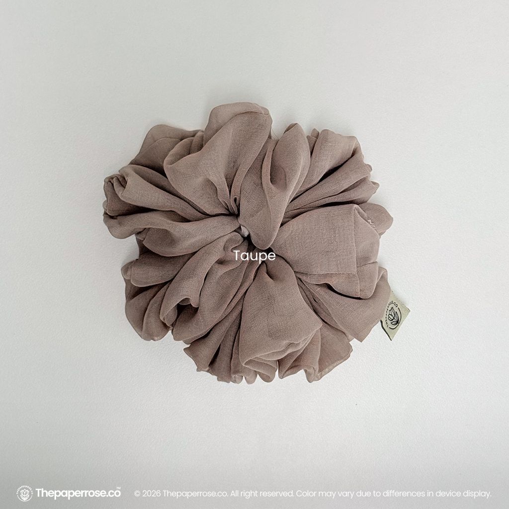 Taupe Cotton Scrunchies