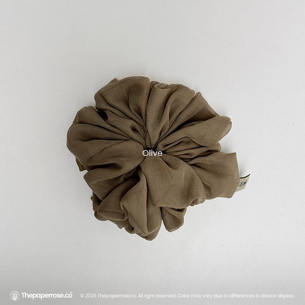 Olive Cotton Scrunchies