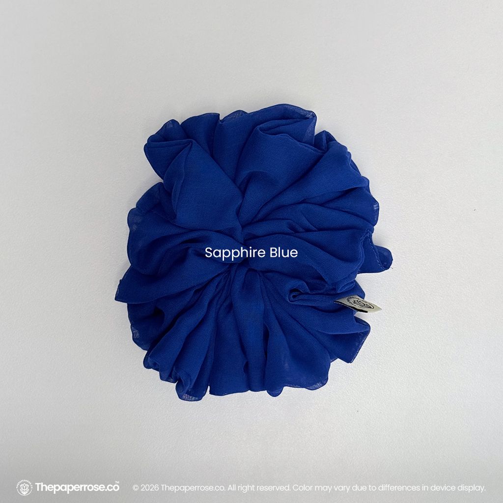 Sapphire Blue Cotton Scrunchies