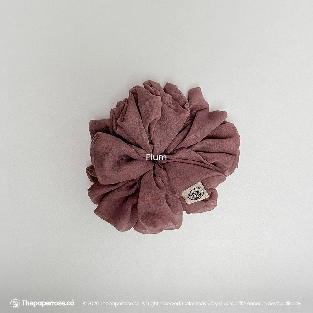 Plum Cotton Scrunchies