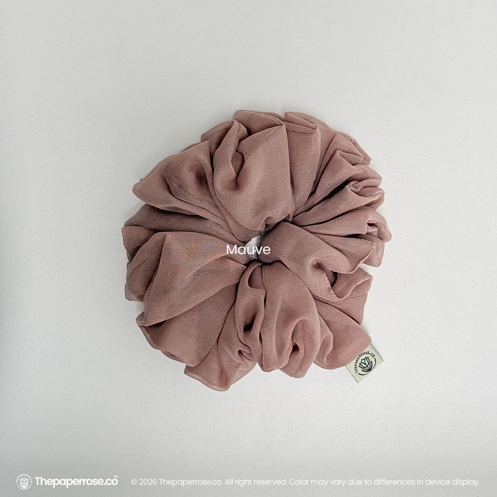 Mauve Cotton Scrunchies