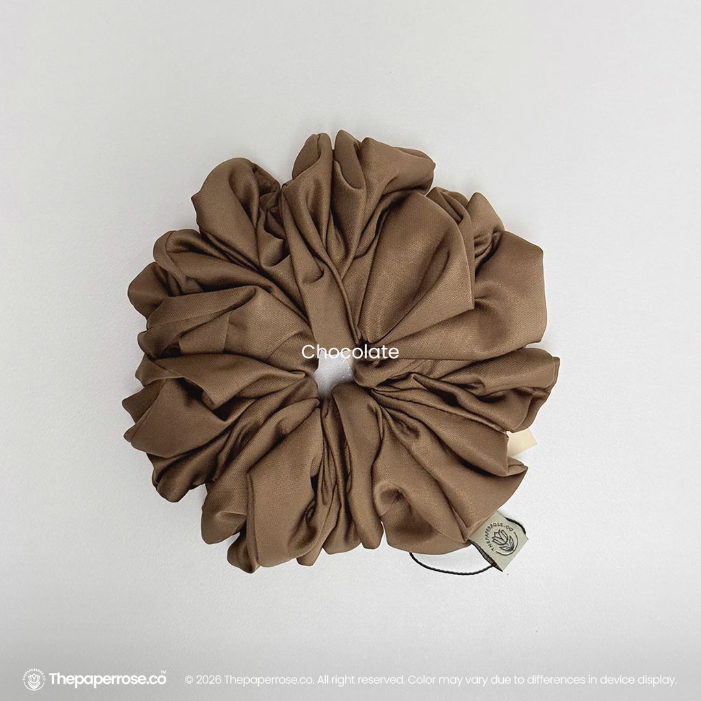 Chocolate Satin Scrunchies