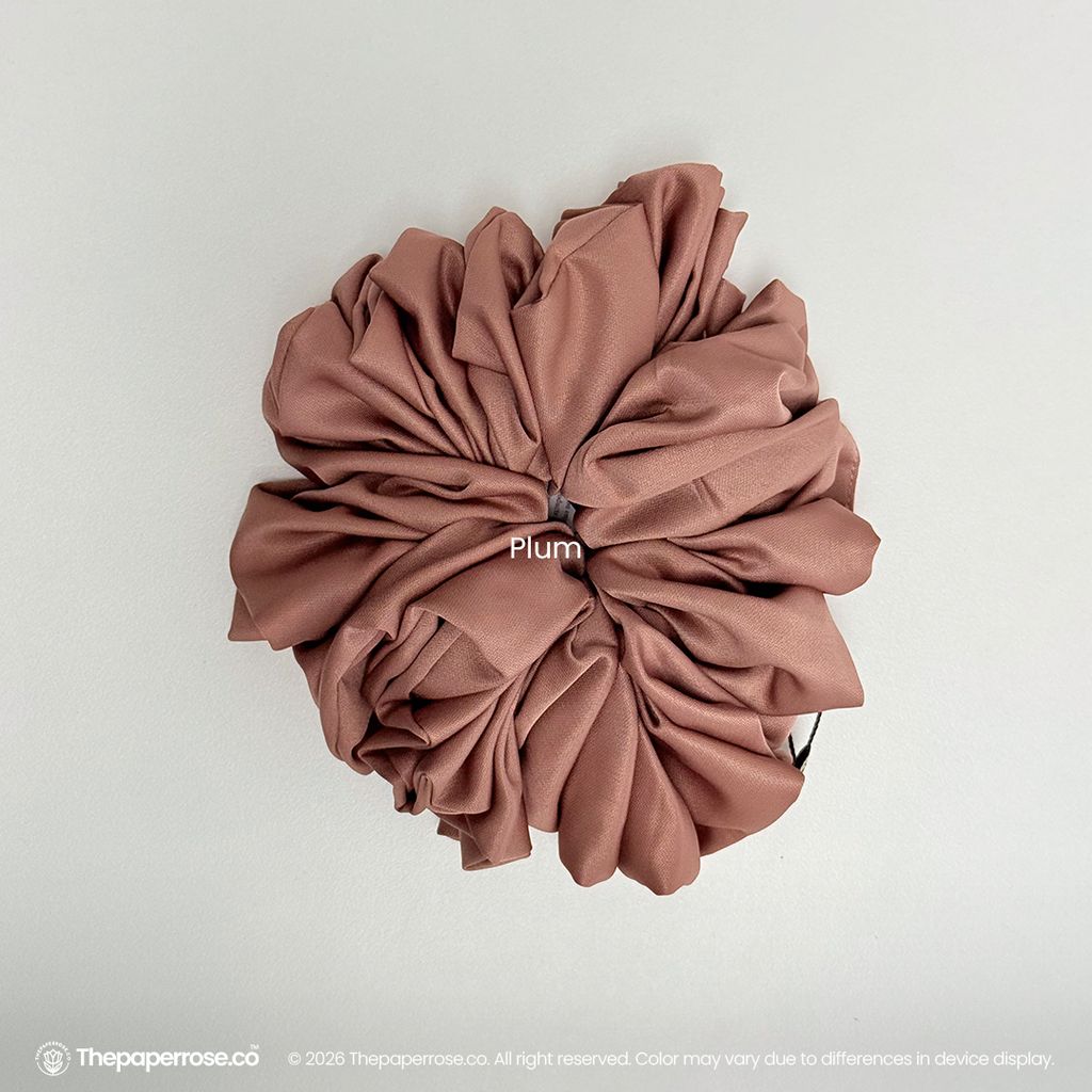 Plum Satin Scrunchies