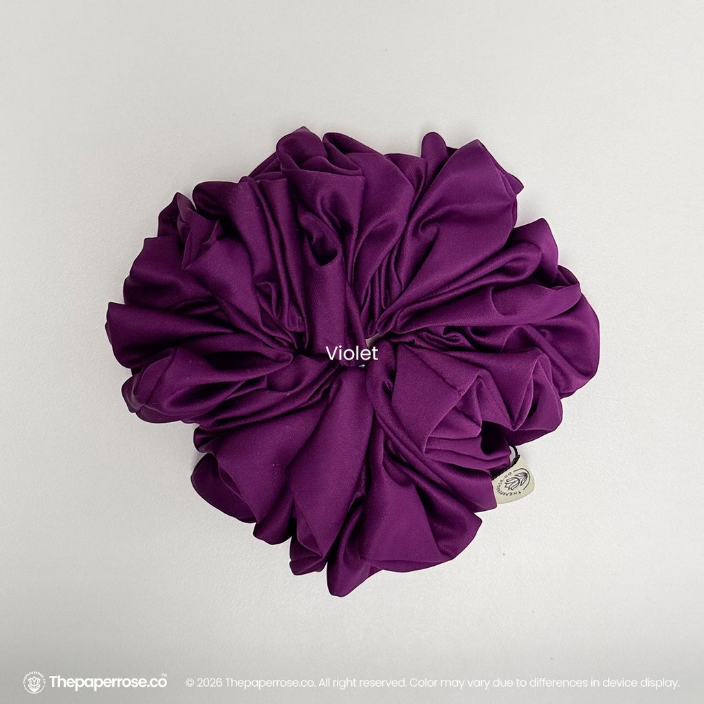Violet Satin Scrunchies