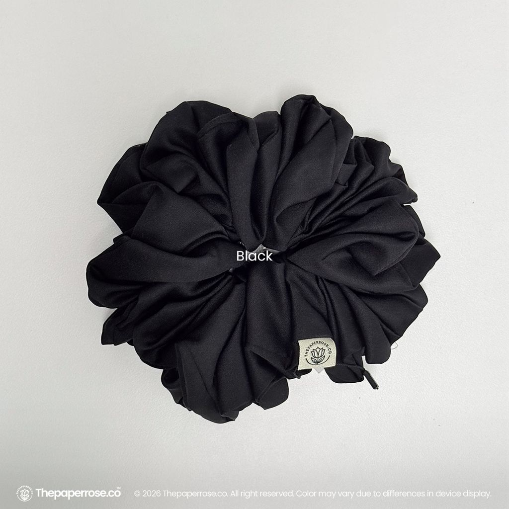 Black Satin Scrunchies