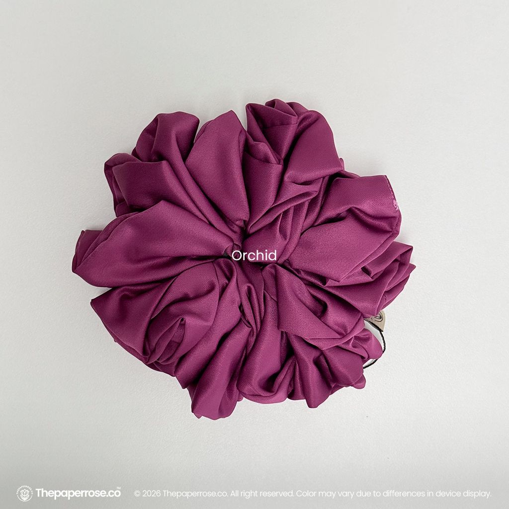 Orchid Satin Scrunchies
