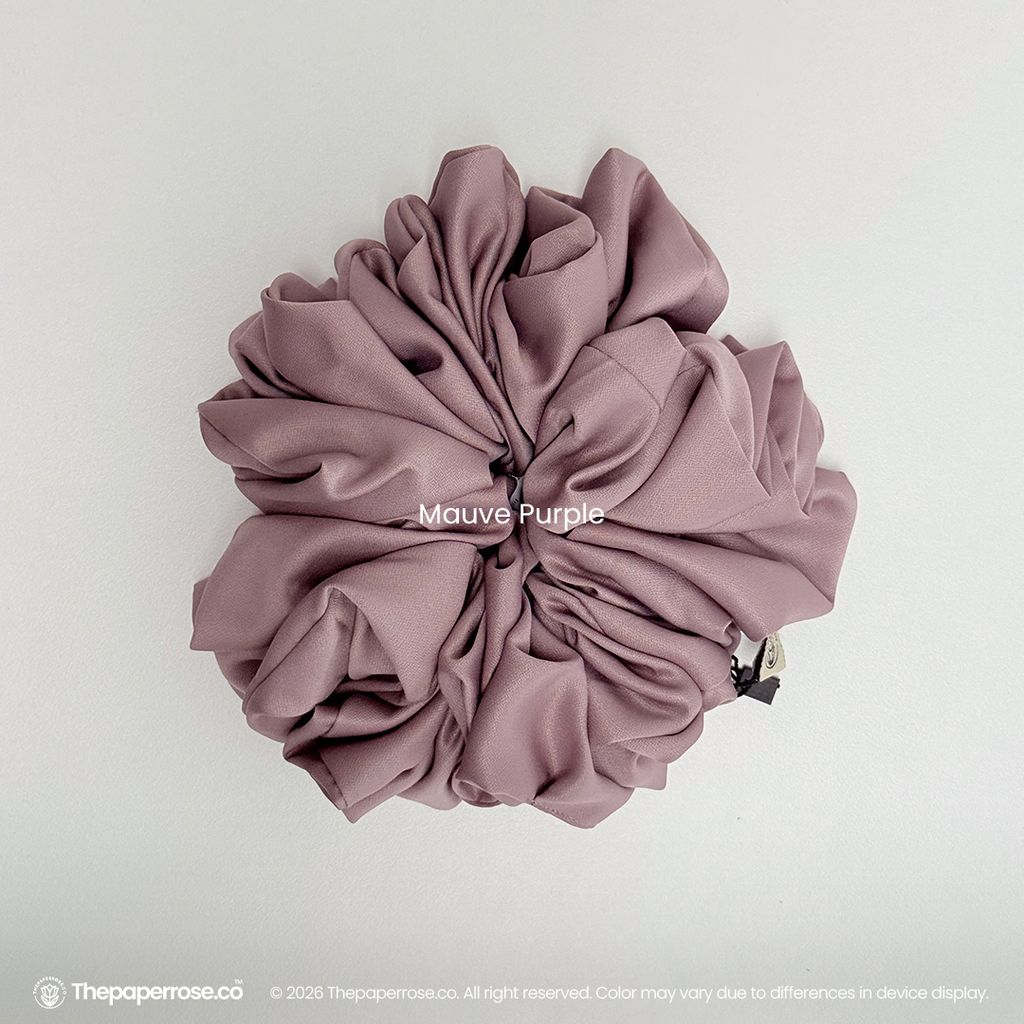 Mauve Purple Satin Scrunchies