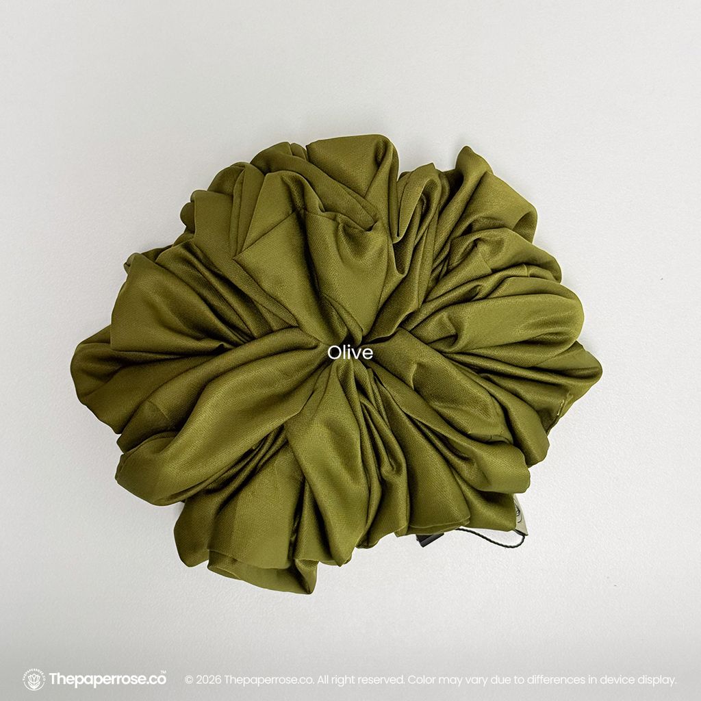 Olive Satin Scrunchies