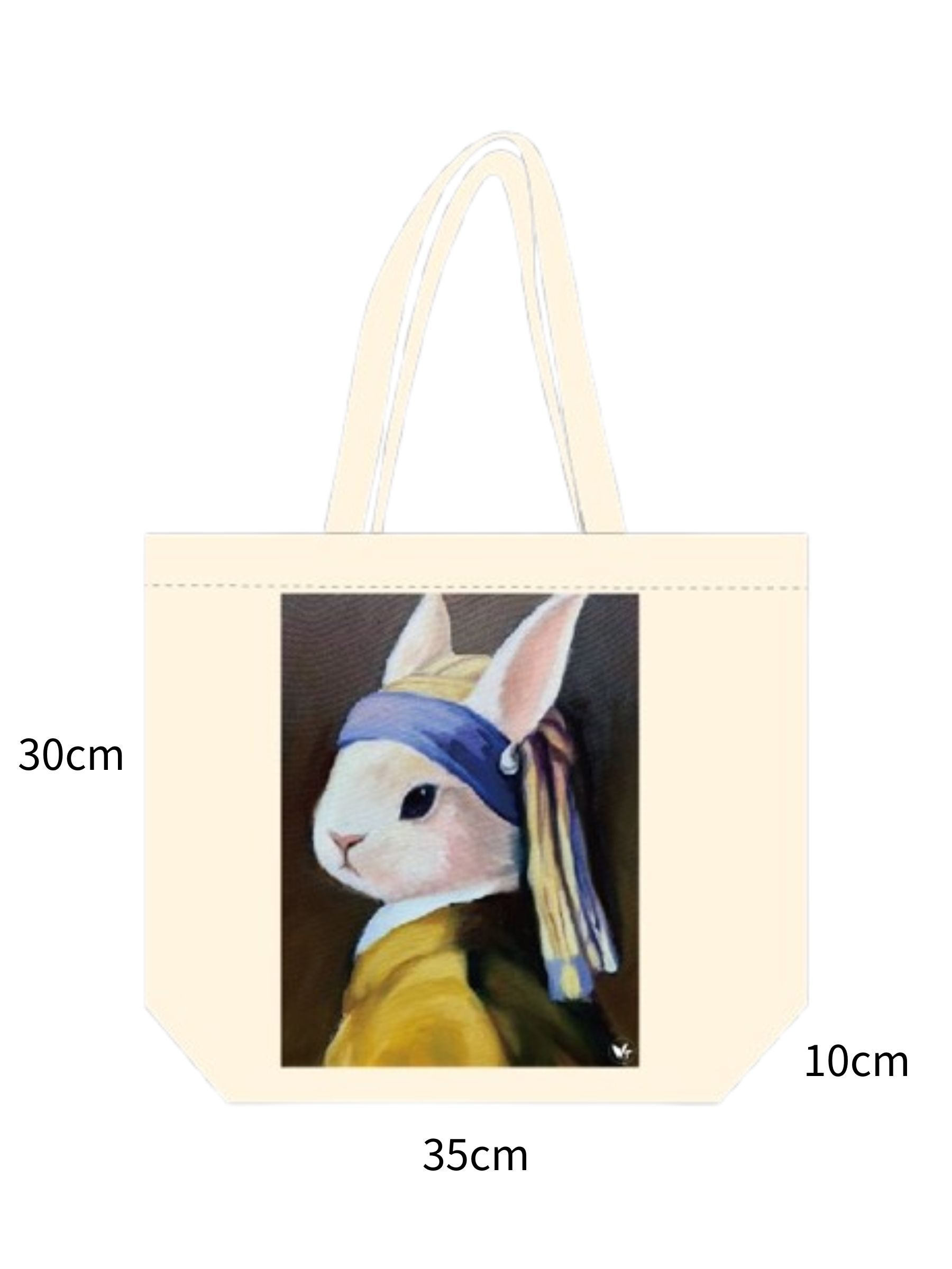 戴珍珠耳環的小兔