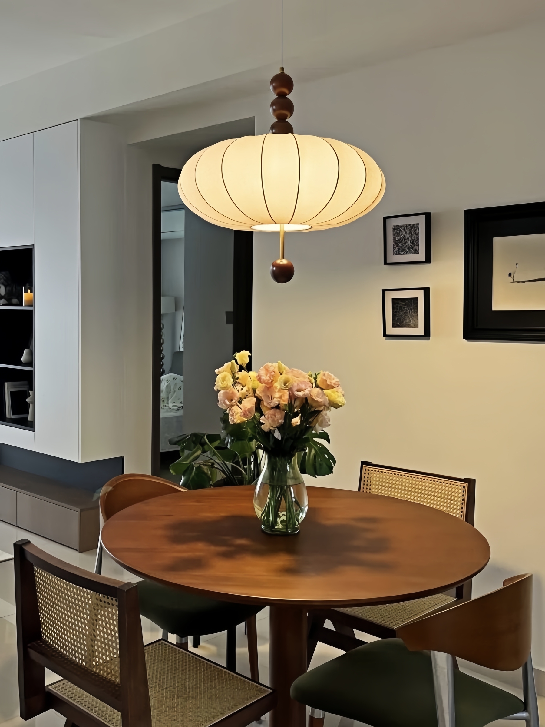 月影雅韻吊燈｜BA2049｜布藝吊燈實景展示 (11)