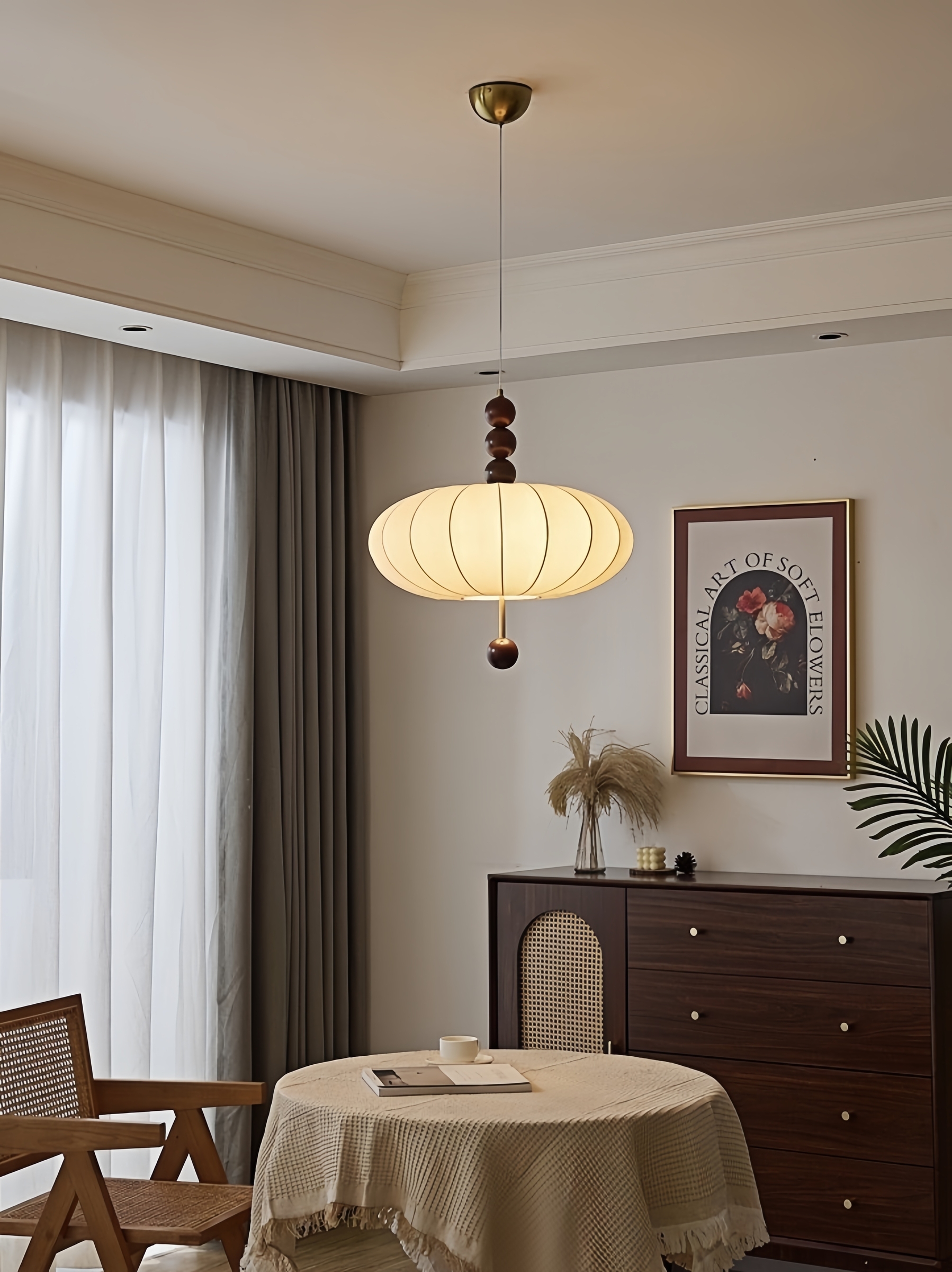 月影雅韻吊燈｜BA2049｜布藝吊燈實景展示 (8)