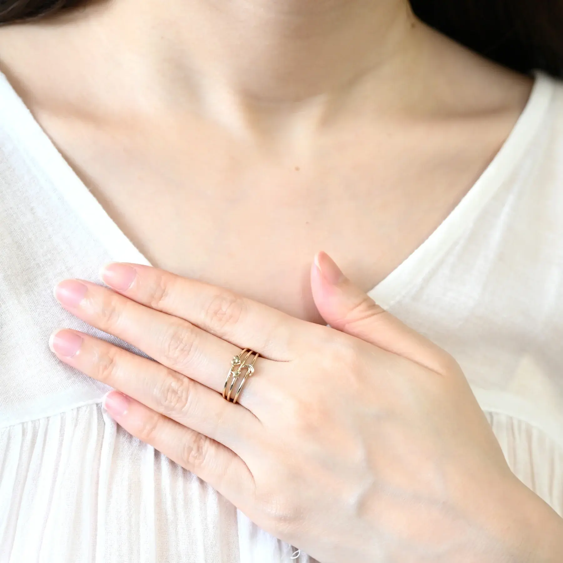 Cookie Heart Ring [K10YG]-6