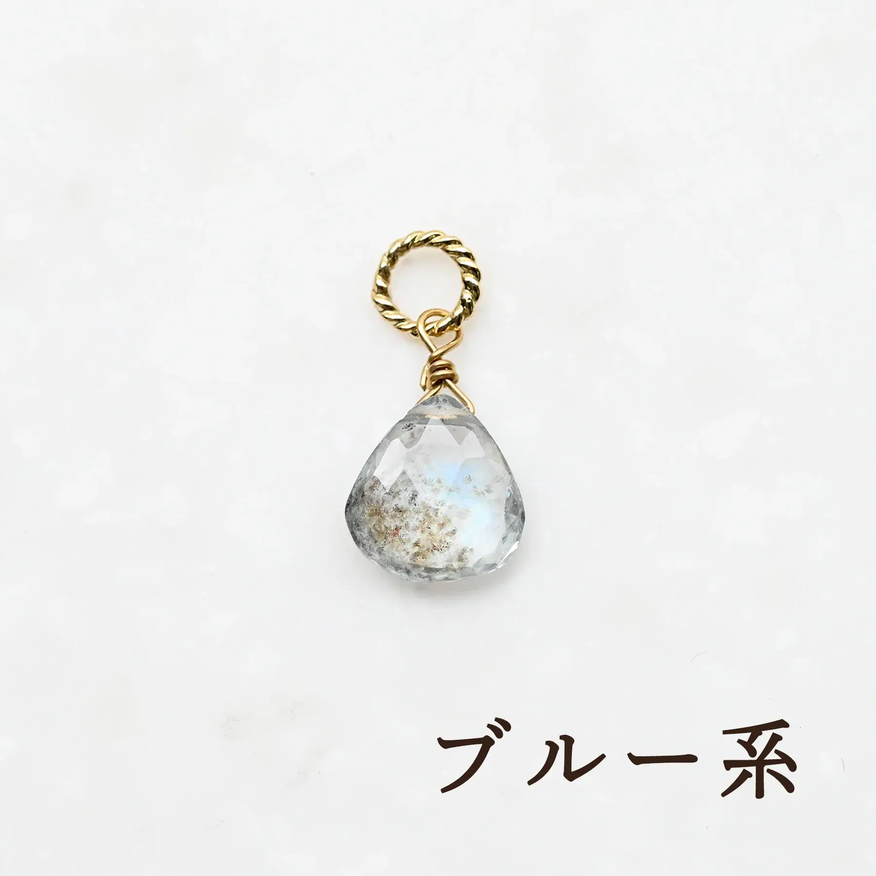 10K黃金苔蘚海藍寶石吊墜 -6