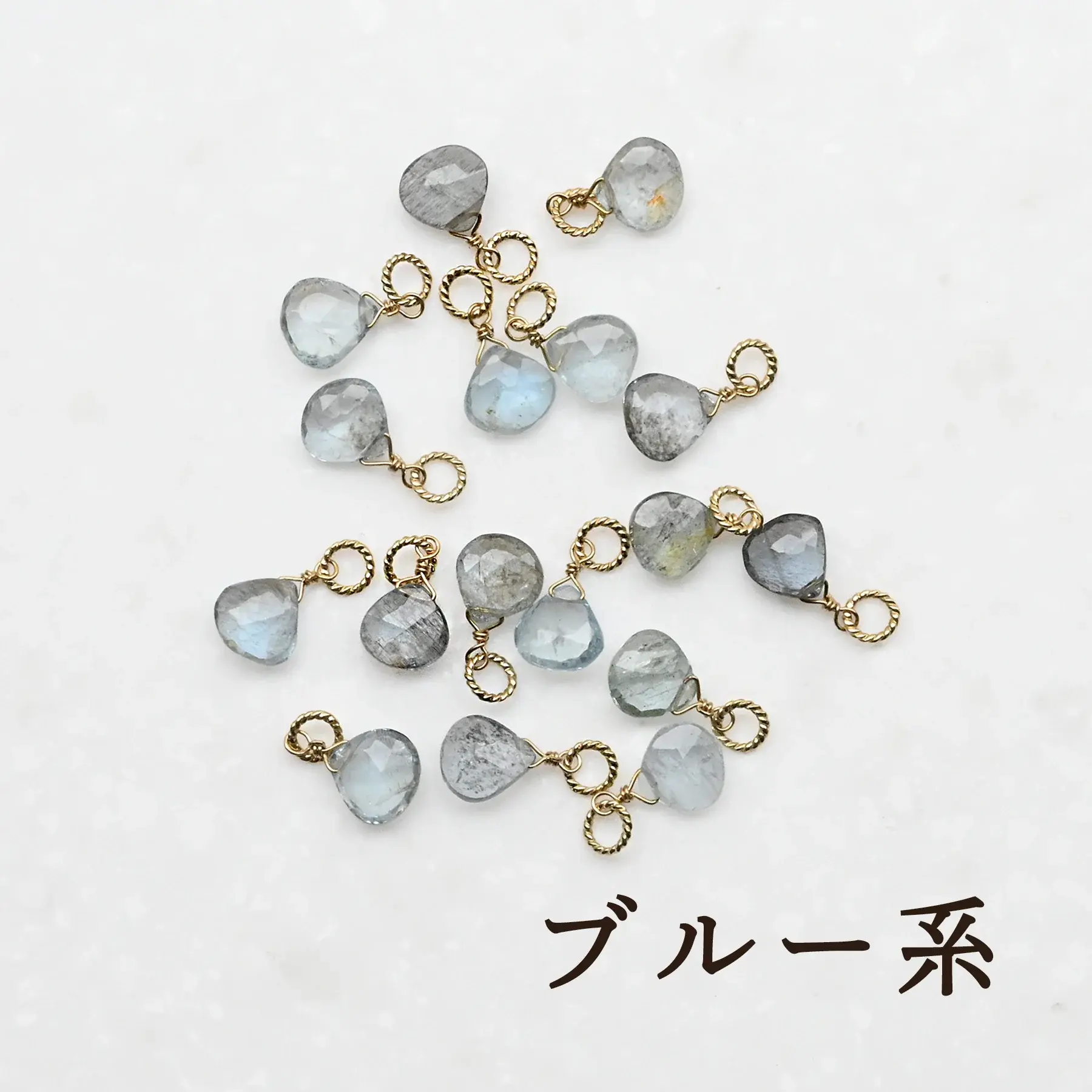 10K黃金苔蘚海藍寶石吊墜 -9
