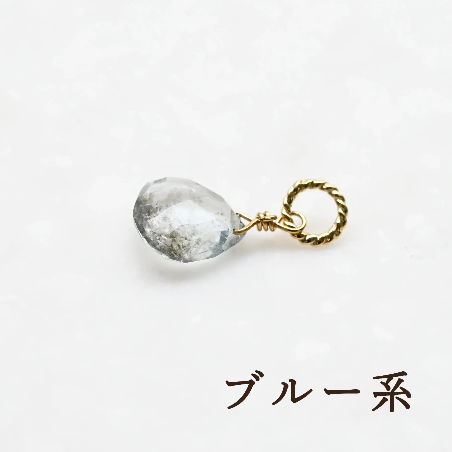10K黃金苔蘚海藍寶石吊墜 -8