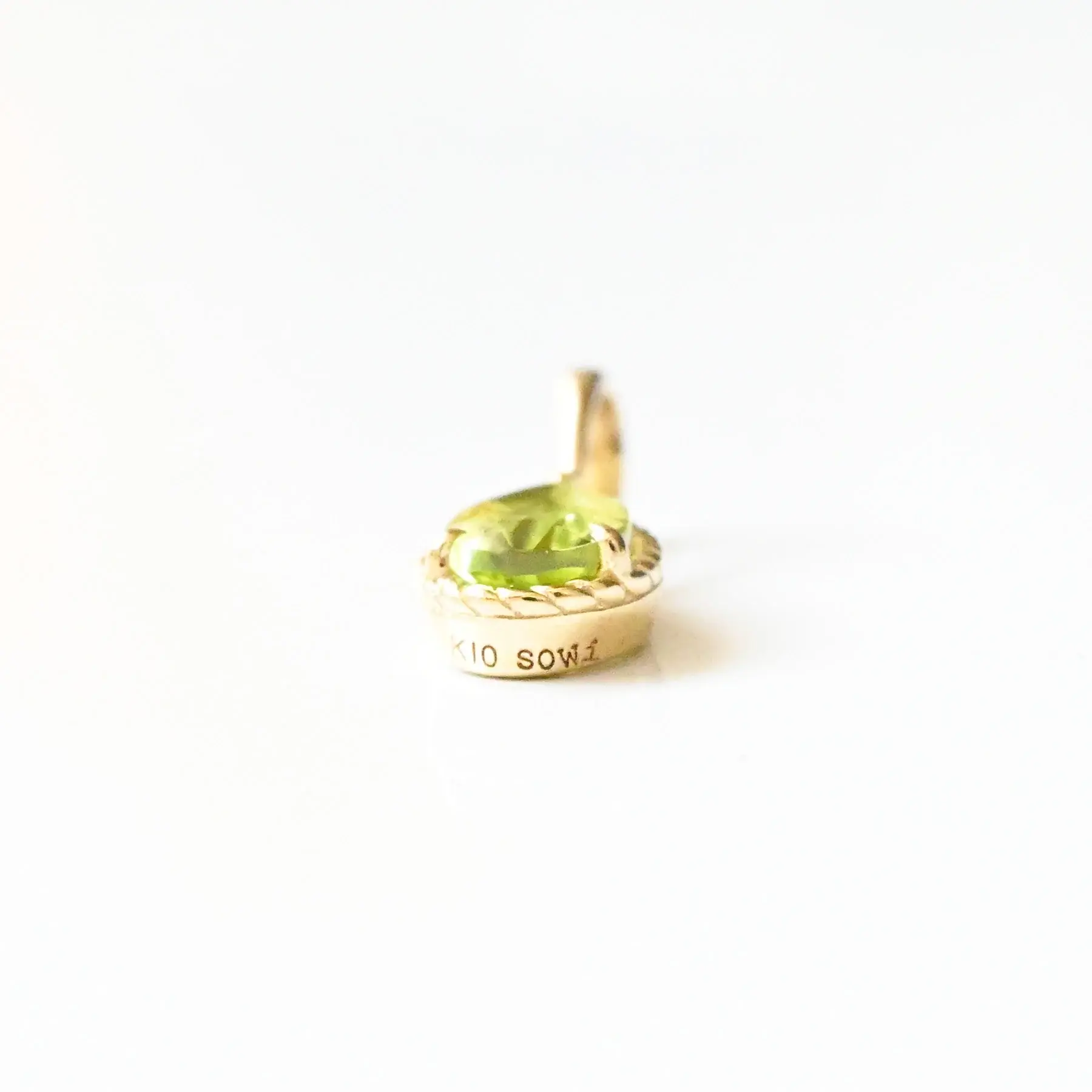 K10黃金鑲嵌橄欖石吊墜 | Evergreen -6