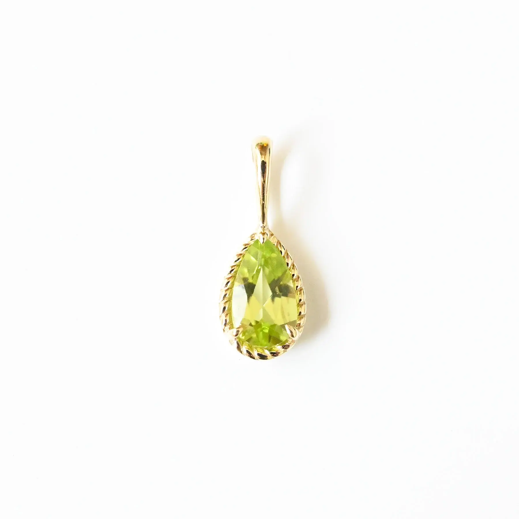 K10黃金鑲嵌橄欖石吊墜 | Evergreen -1