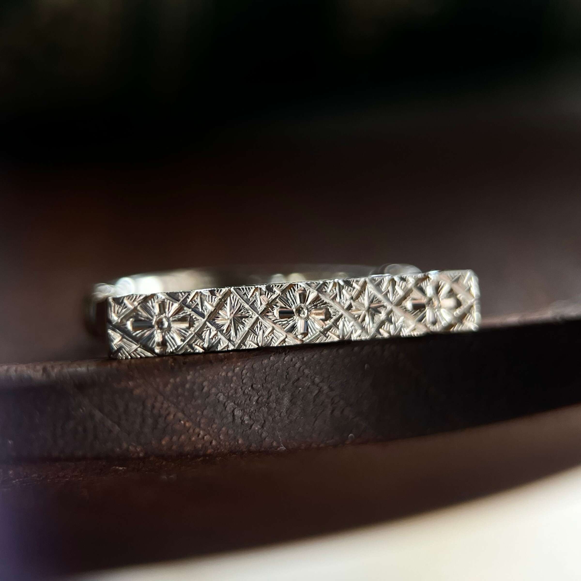 Silver Ponte pinky ring 2 