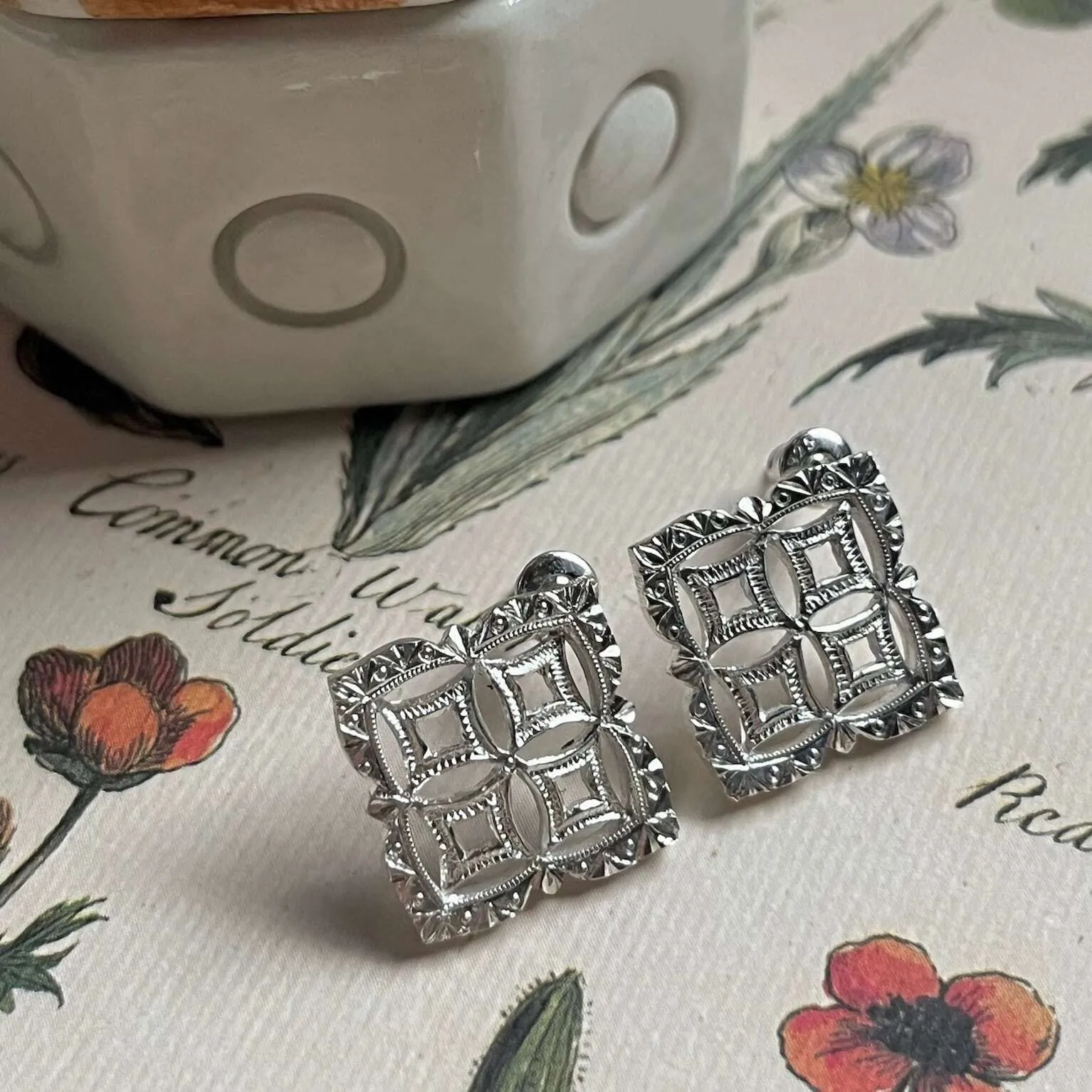 Silver Fiore 【charm:pierce:earring】一對 1