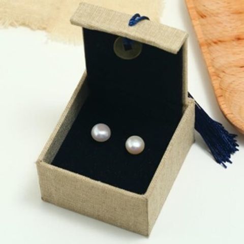 SP-003純銀10mm珍珠耳環