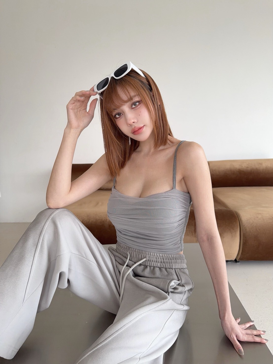 1233訂製款-細肩桃心領抓皺網紗bra top (8)