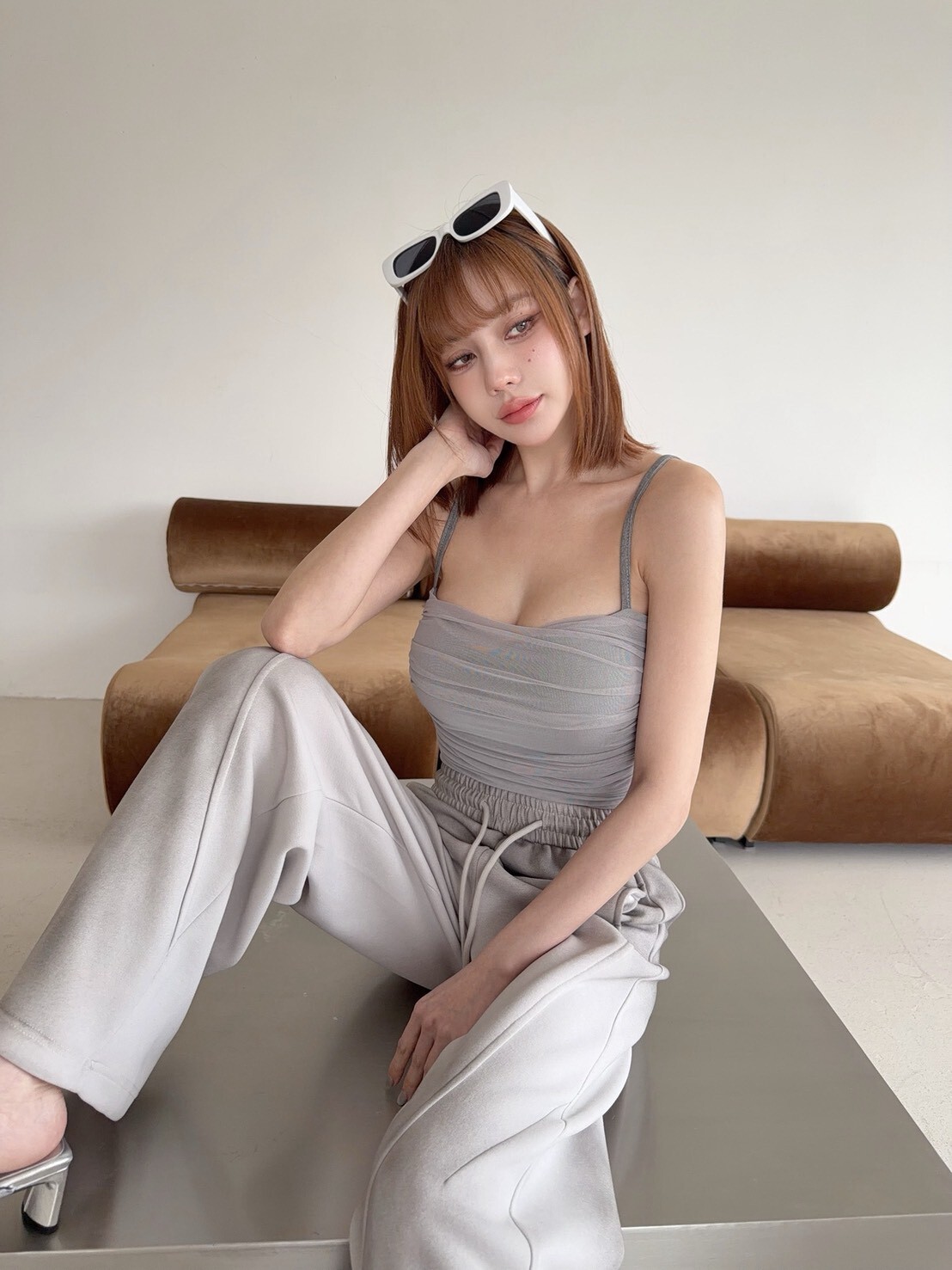 1233訂製款-細肩桃心領抓皺網紗bra top (9)