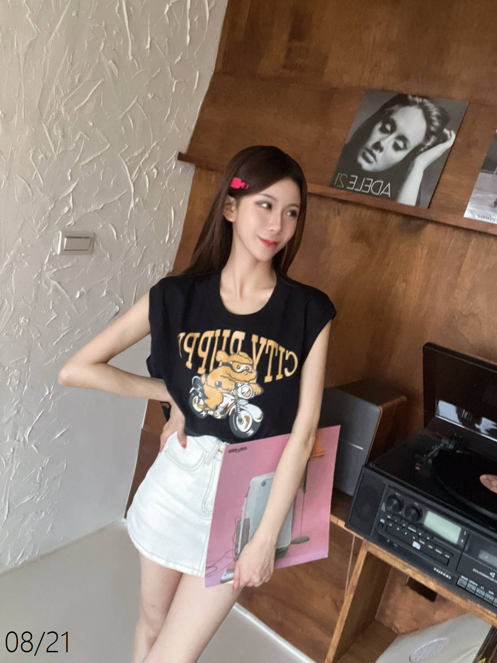 8009自訂款美式重机熊熊印花休閒T-shirt (2)