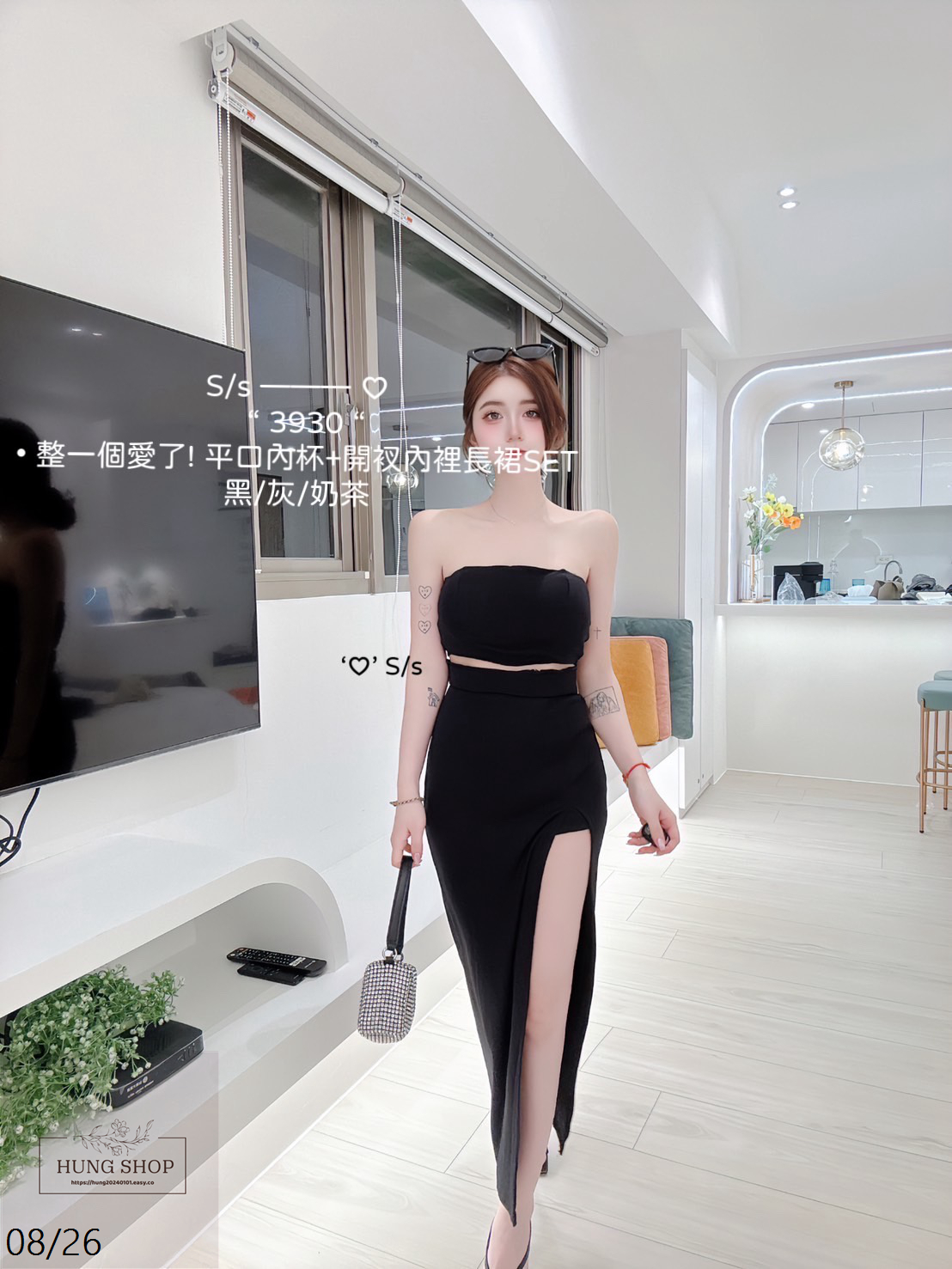 3930整一個愛了! 平口內杯+開衩內裡長裙SET (7)