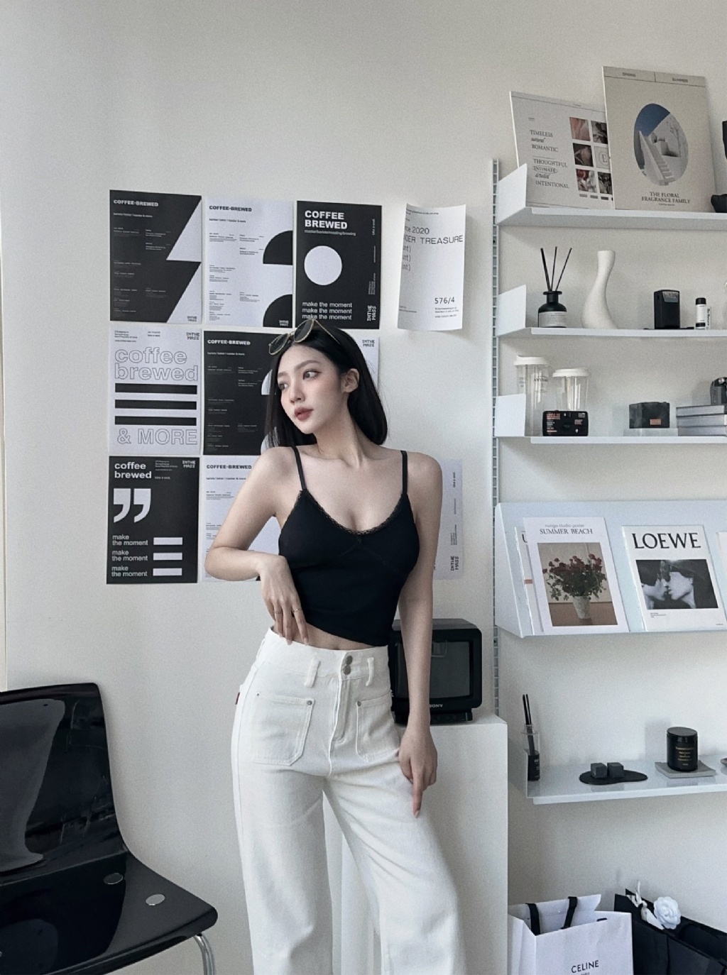 8287533『選品』蕾絲滾邊螺紋胸墊背心 (2)