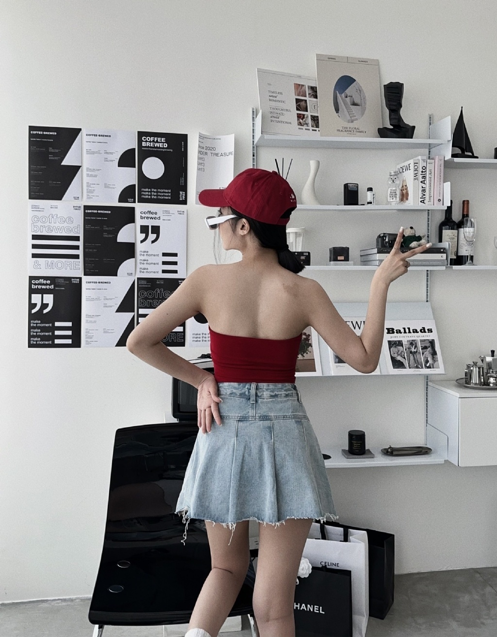 82889670『選品』歐美甜酷刷色牛仔百褶裙