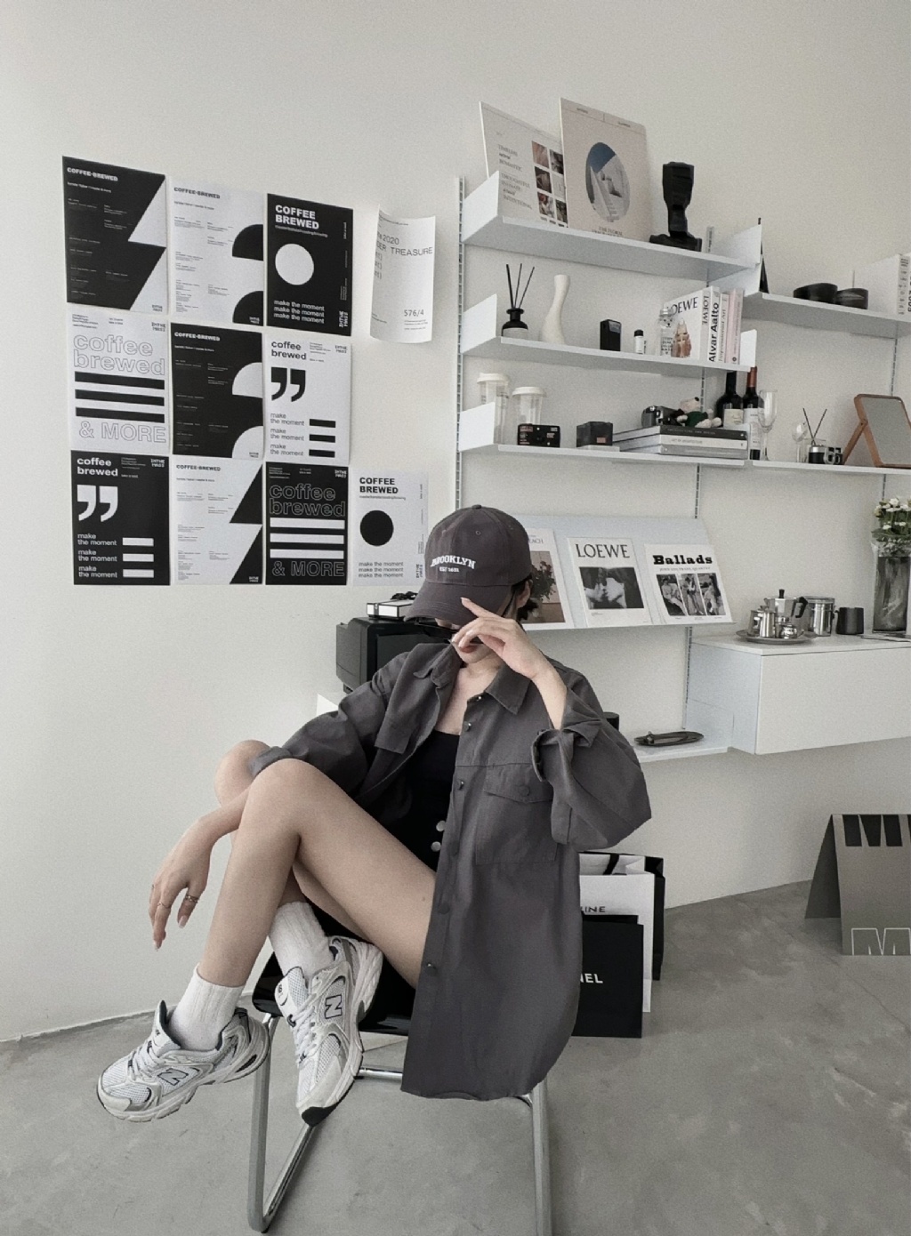 828231『選品』韓版寬鬆水洗牛仔斜紋襯衫 (5)